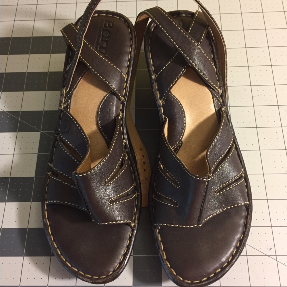 Brown born sandals born worn only once or twice